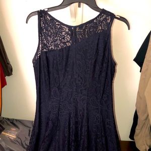 Navy blue Knee length lace dress size 6